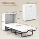 Cot size Murphy bed with foldable design, reinforced metal structure, and lockable wheels for easy storage and.
