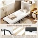 Cot size Murphy bed with a reinforced metal structure, 4" thick mattress, and lockable wheels for easy mobility.
