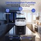 Countertop ice maker in black with a digital timer and 24H reservation function for automatic ice preparation.