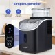 Countertop ice maker in black with external tank, digital display, and self-cleaning feature for efficient ice.