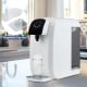 Countertop reverse osmosis water filter with UV light, touch panel, and detachable magnetic drip tray for easy cleaning.