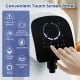 Touch screen panel of the countertop reverse osmosis water filtration system with filter life monitor and UV purification.