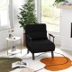 Black folding armchair with 6 adjustable positions, thick cushion, and detachable pillow for versatile comfort in any.