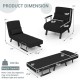 Convertible sleeper bed armchair in black with adjustable positions, thick cushion, and detachable pillow for versatile.