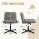 Dimensions of the Criss Cross Legged Chair in gray, featuring adjustable height and 330 lbs weight capacity.