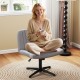 Gray Criss Cross-Legged Swivel Desk Chair with wide seat, contoured shape, and height adjustment for comfortable.