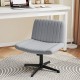 Gray Criss Cross-Legged Swivel Desk Chair with wide seat, contoured shape, and sturdy base for comfortable workspace.