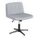 Gray Criss Cross-Legged Swivel Desk Chair with contoured seat, height adjustment, and sturdy cross-shaped base for.