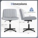 Gray Criss Cross-Legged Swivel Desk Chair dimensions with a 350 lbs capacity and height adjustment feature.