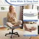 Criss Cross Chair with Wheels Cross-Legged Swivel Desk Chair with Soft-Padded Wide Seat - Gallery View 11 of 11