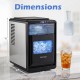 Countertop ice maker in black produces 26 lbs of crescent ice daily, featuring a 63 OZ water tank and adjustable thickness.