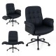 Adjustable swivel Criss Cross chair in black with 5-position armrests and thick padding for optimal comfort.