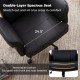 Black Criss Cross Chair with double-layer spacious seat and 5-position armrests, ideal for comfort and flexibility.