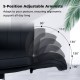 Adjustable armrests of the Criss Cross Chair in black, showcasing 5 positions for ergonomic support and comfort.