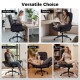 Adjustable swivel chair in black with thick padding, 5-position armrests, ideal for working, reading, and resting.