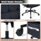 Black Criss Cross Chair with button-tufted surface, adjustable armrests, and 5-claw metal base for versatile use.