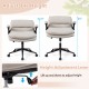 Criss Cross chair with adjustable height, beige faux leather, flip-up arms, ideal for home office or study.