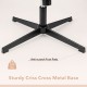 Sturdy criss-cross metal base with anti-scratch foot pads, supporting up to 330 lbs for ergonomic office chair.