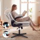 Ergonomic Criss Cross Chair in beige with flip-up arms, rocking function, and adjustable height for home office comfort.
