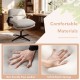 Criss Cross ergonomic office chair in beige with padded seat, flip-up arms, and adjustable height for versatile use.
