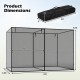 Crop cage dimensions of 10 x 6.5 x 6.5 ft with tear-resistant mesh, ideal for protecting garden plants from animals.