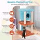 Cute monster-themed cat tower in vibrant blue with plush fabric, featuring a cozy condo and sisal scratching post for.
