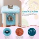 Cute monster-themed cat tower with soft long plush fabric, featuring a private condo and sisal scratching post for.