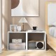 White cube storage organizer set of 2 with modular design, ideal for living room or bedroom storage solutions.