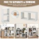 White cube storage organizer set of 2 with modular design, ideal for versatile storage in living room or office.