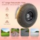 10" large pneumatic tire with deep patterns, ensuring stability and non-slip performance for various terrains.