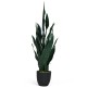 Indoor-outdoor artificial snake plant with 20 vivid leaves in a sturdy pot, perfect for any decor style.