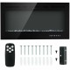 40-inch recessed electric fireplace with remote control, crystal decoration, and adjustable temperature settings for.