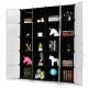 20-cube plastic storage organizer with doors, featuring a unique design and waterproof, dustproof panels for versatile.