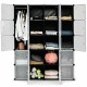20-cube DIY plastic storage organizer displaying various storage options, perfect for organizing clothes and toys in.