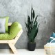 Indoor-outdoor artificial snake plant with 20 vivid leaves in a sturdy pot, perfect for home or office decor.