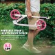 Portable folding sports kick scooter in pink, featuring LED wheels and a lightweight design for easy carrying.