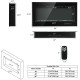 40-inch recessed electric fireplace with tempered glass, crystal decoration, remote control, and adjustable flame.