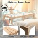 Twin size wooden slats bed frame with poplar slats, sturdy rubber wood, and 10 solid legs for stability and support.