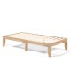 Twin size wooden slats bed frame with 14 poplar slats and 10.5" under-bed storage for stability and comfort.