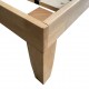 Close-up of the Twin Size wooden bed frame leg, featuring solid wood construction and modern design for stability.