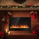 40-inch recessed electric fireplace with tempered glass, crystal decor, and adjustable flame colors for cozy ambiance.