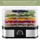 5 tray food dehydrator showing stackable trays filled with assorted fruits and vegetables for efficient drying and.