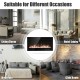 40-inch recessed electric fireplace with crystal decoration, remote control, and adjustable flame colors for versatile.