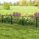 Decorative black garden fence with 8 interlocking panels, ideal for customizing borders in gardens or lawns.