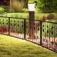 Decorative black garden fence with 8 interlocking panels, ideal for customizing garden borders and animal barriers.
