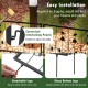 Decorative black garden fence with 8 interlocking panels, easy installation, suitable for garden and flower bed.