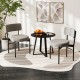 Gray dining chair set of 2 with curved backrest and padded seat, perfect for contemporary dining rooms or cafes.