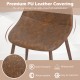 Curved dining chair with brown PU leather upholstery and metal legs, perfect for dining rooms and cafes.