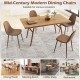 Set of 4 brown faux PU leather dining chairs with metal legs, ideal for dining rooms, coffee shops, and restaurants.