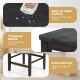 Dining chair set of 2 featuring a gray solid wood frame, footrests, and easy-to-clean waterproof surface for dining.